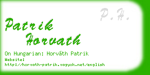 patrik horvath business card