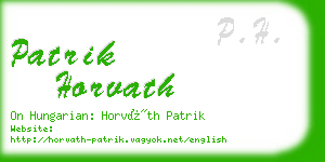 patrik horvath business card